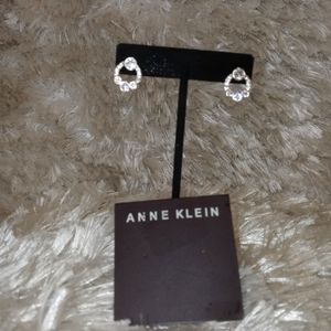 Crystal and silver stud Anne Klein earrings